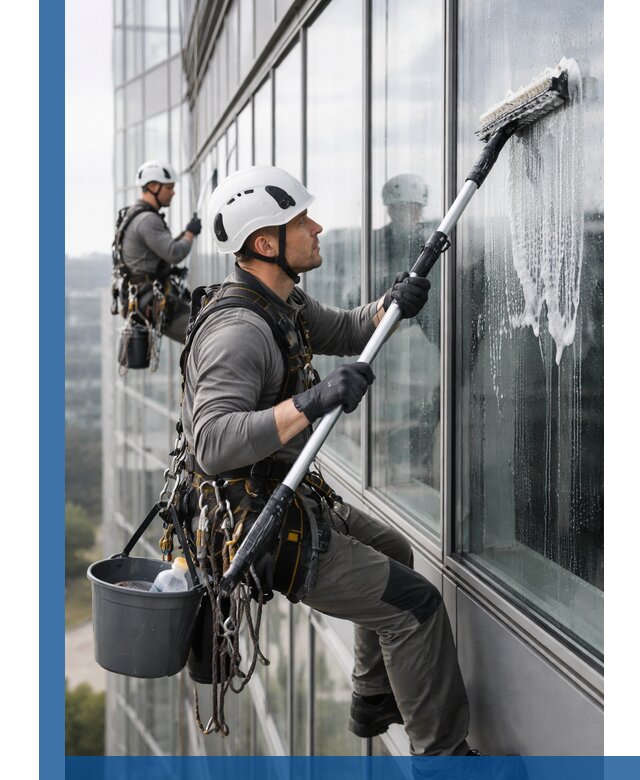 Высотная мойка сплошного остекления с выездом в Анжере-Судженске