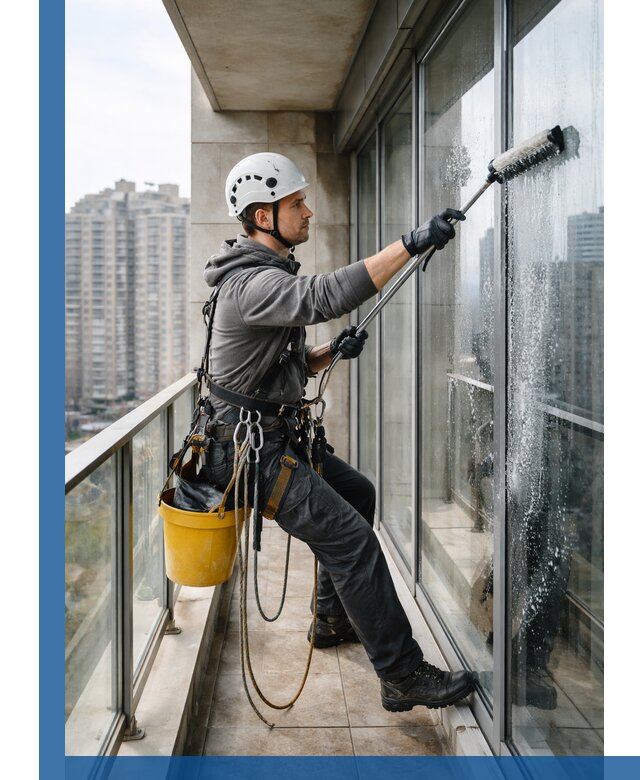 Профессиональная мойка балконного остекления в Анжере-Судженске