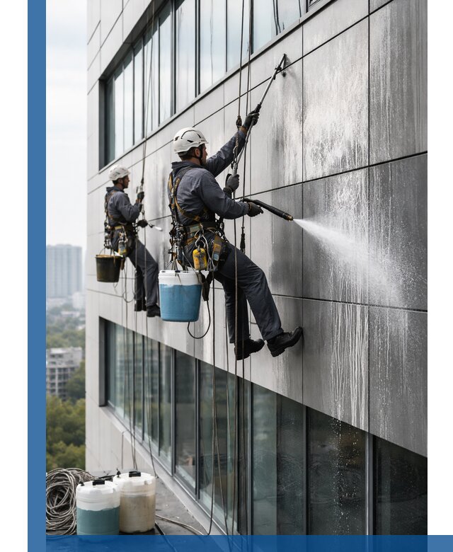 Профессиональная мойка вентилируемых фасадов в Анжере-Судженске