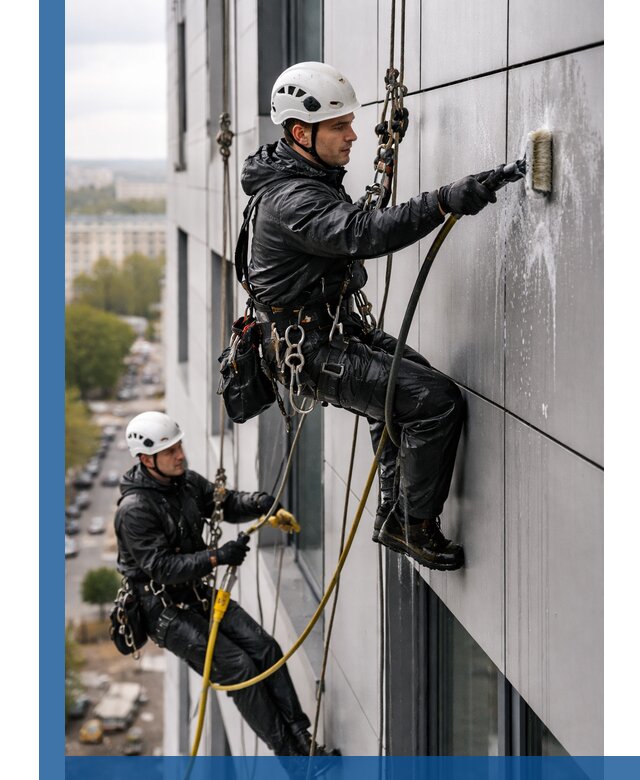 Профессиональная мойка фасада из композита в Анжере-Судженске