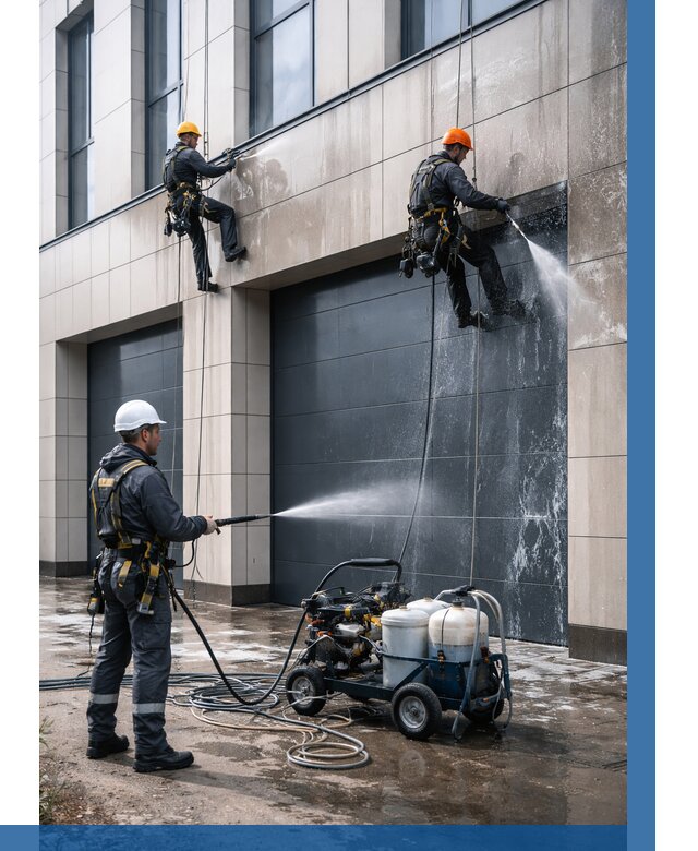 Послестроительная мойка фасада в Анжере-Судженске от 308 р. | ВЫСОТНИК-Нжр