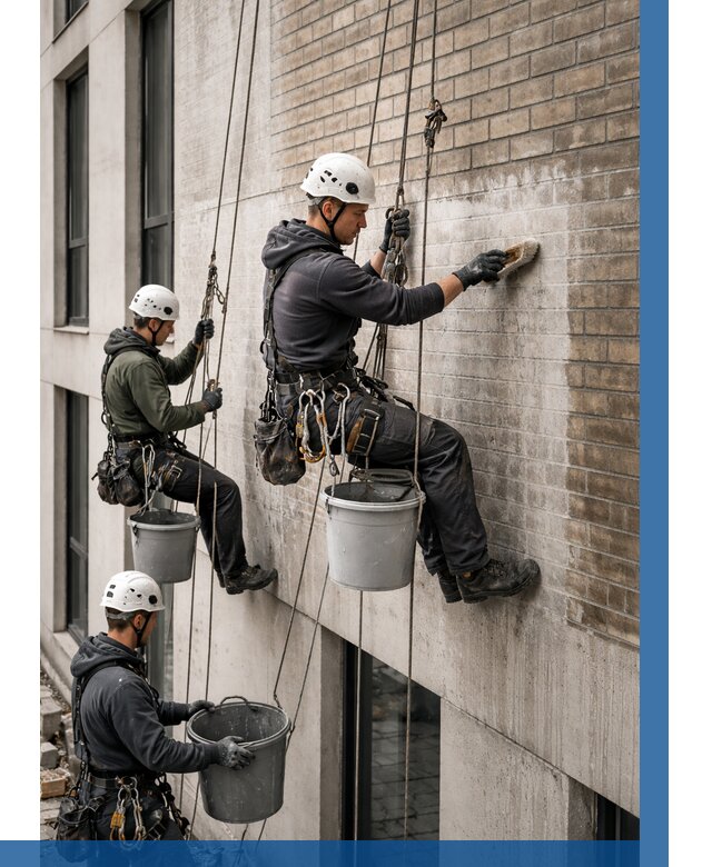 Удаление высолов с фасада в Анжере-Судженске от 256 р. | ВЫСОТНИК-Нжр