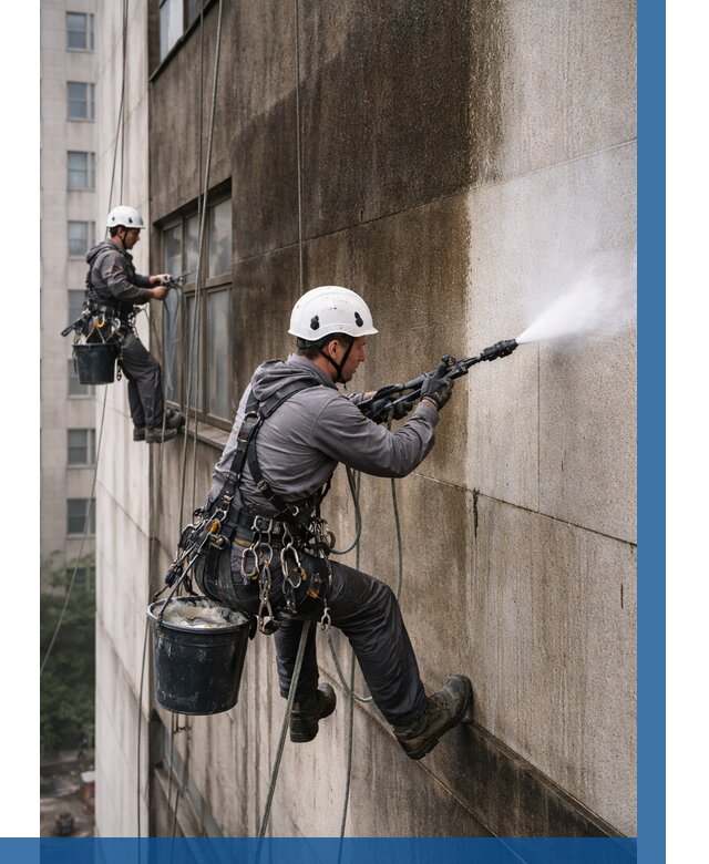 Очистка фасада от копоти в Анжере-Судженске от 256 р. | ВЫСОТНИК-Нжр