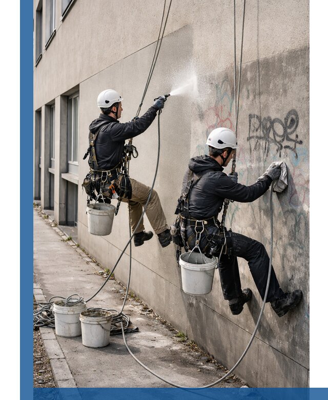 Антиграффити покрытие фасада с защитой от надписей в Анжере-Судженске