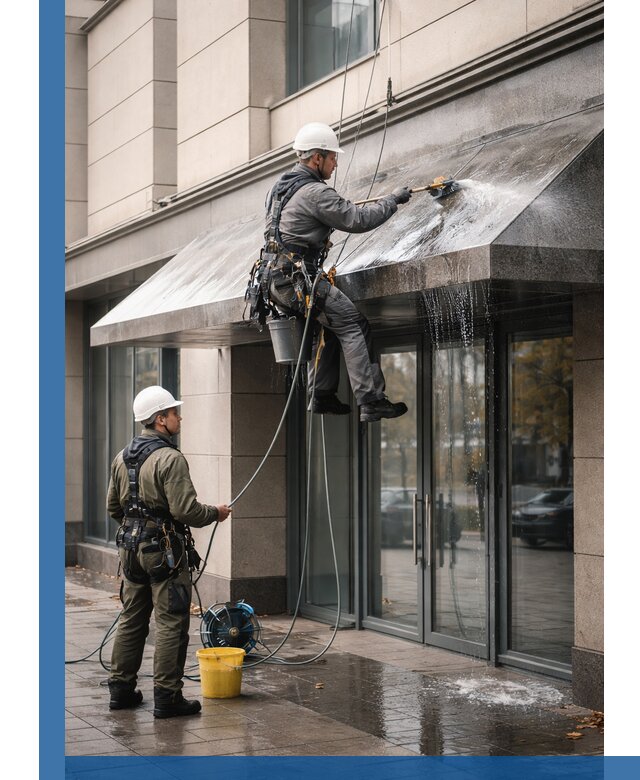 Профессиональная мойка козырьков и навесов в Анжере-Судженске