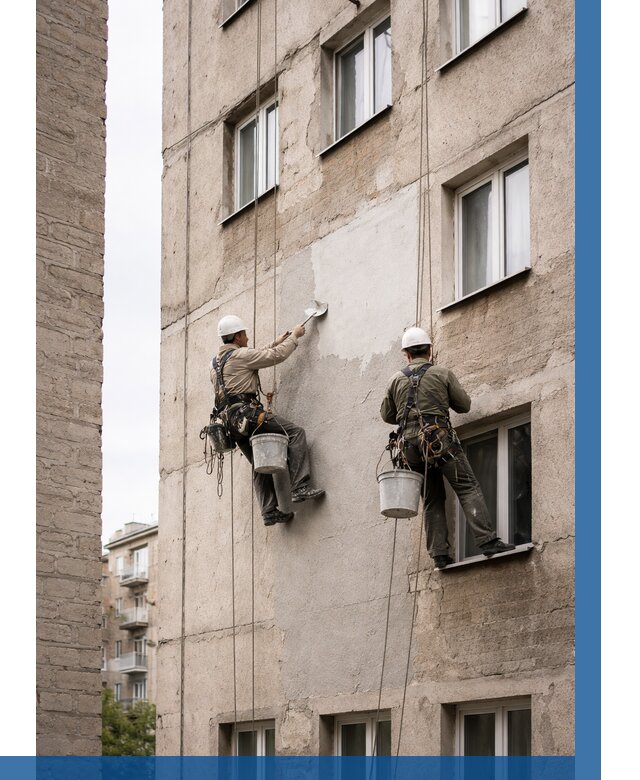 Косметический ремонт фасада в Анжере-Судженске от 1128 р. | ВЫСОТНИК-Нжр