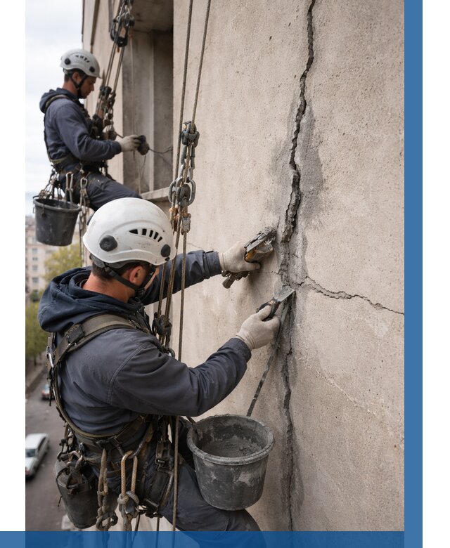 Заделка трещин на фасаде в Анжере-Судженске от 923 р. | ВЫСОТНИК-Нжр