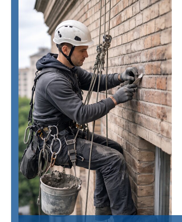 Качественный ремонт кирпичной кладки фасада в Анжере-Судженске с гарантией