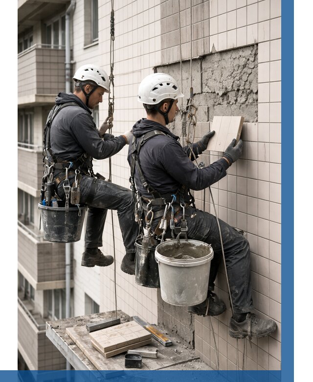 Ремонт облицовки фасада плиткой в Анжере-Судженске от 1846 р. | ВЫСОТНИК-Нжр