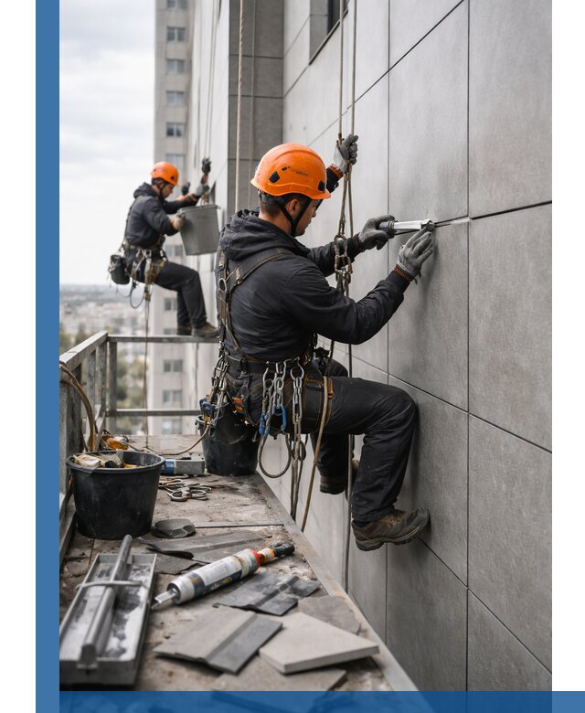 Профессиональный ремонт фасада из керамогранита в Анжере-Судженске