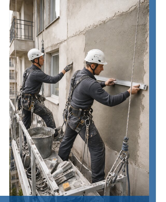 Штукатурка фасада на высоте в Анжере-Судженске от 923 р. | ВЫСОТНИК-Нжр