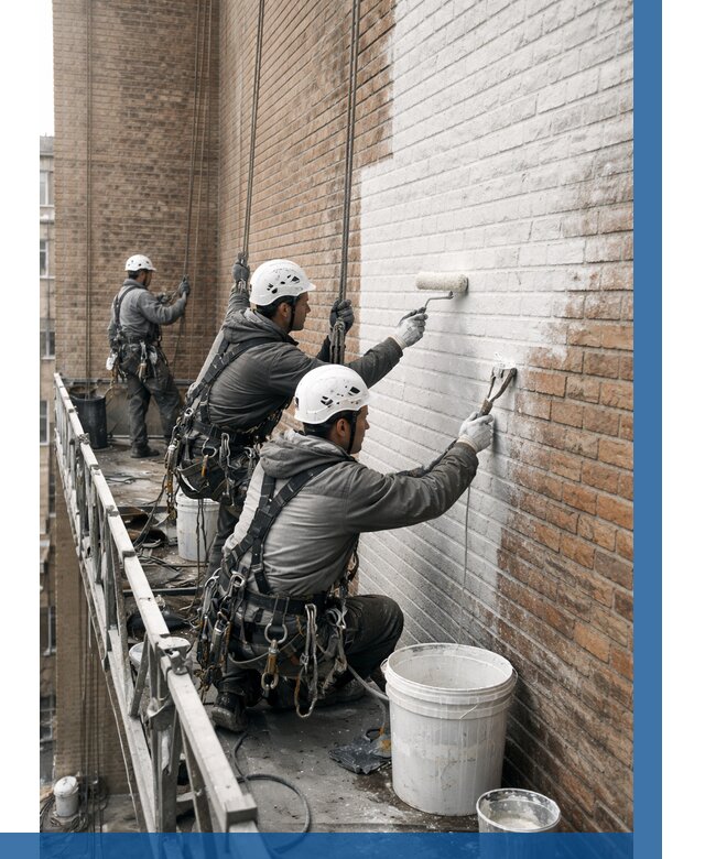 Покраска кирпичного фасада в Анжере-Судженске от 359 р. | ВЫСОТНИК-Нжр