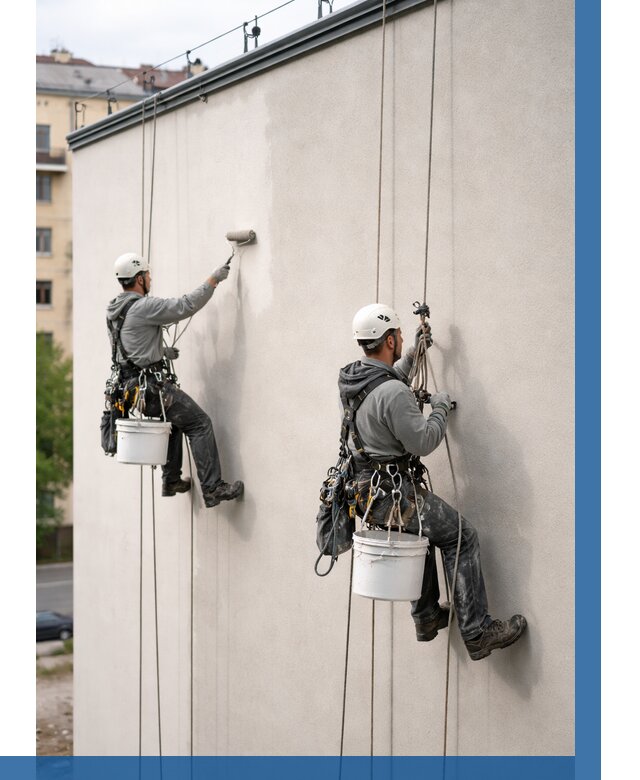 Покраска оштукатуренного фасада в Анжере-Судженске от 328 р. | ВЫСОТНИК-Нжр