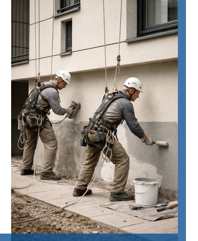 Окраска цоколя здания в Анжере-Судженске от 462 р. под ключ | ВЫСОТНИК-Нжр