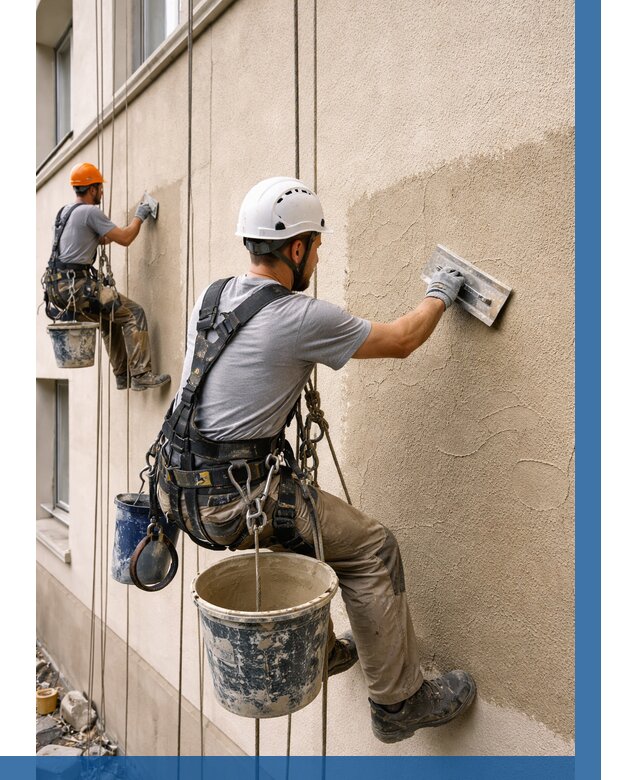 Декоративная штукатурка фасада в Анжере-Судженске от 1231 р. | ВЫСОТНИК-Нжр