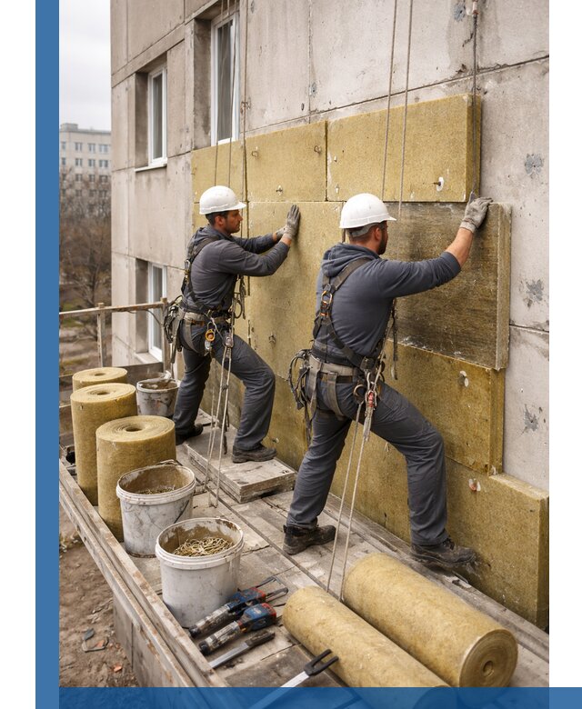 Утепление фасада минватой в Анжере-Судженске под ключ с гарантией