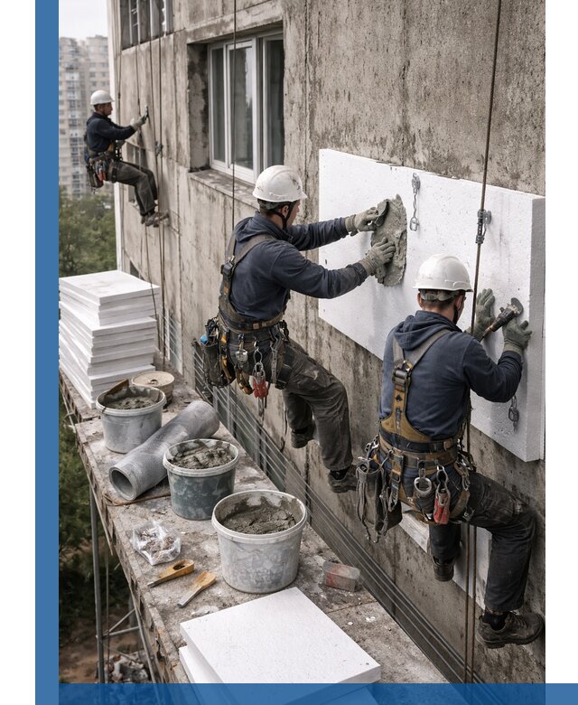 Утепление фасада пенополистиролом в Анжере-Судженске под ключ