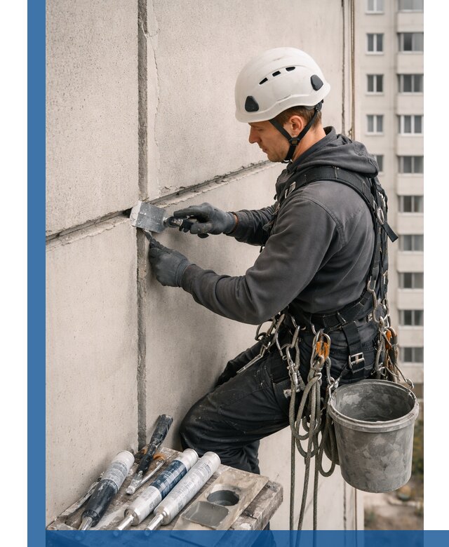 Ремонт межпанельных швов в Анжере-Судженске герметизация и восстановление