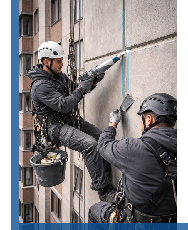 Вторичная герметизация швов фасада и кровли в Анжере-Судженске