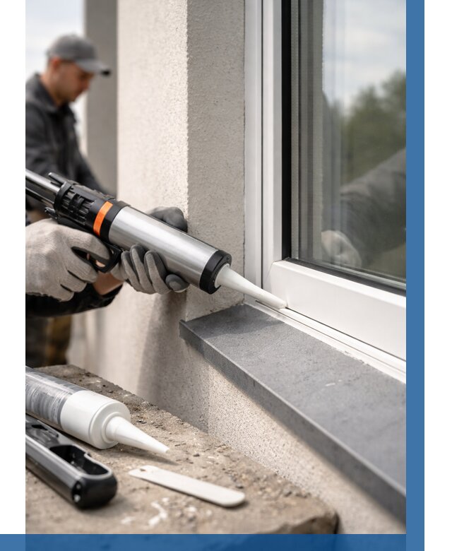 Герметизация монтажных швов окон в Анжере-Судженске от 667 р. | ВЫСОТНИК-Нжр