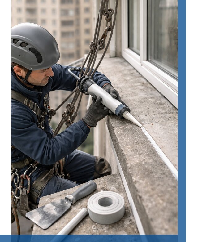 Герметизация балконного козырька в Анжере-Судженске от 4616 р. | ВЫСОТНИК-Нжр