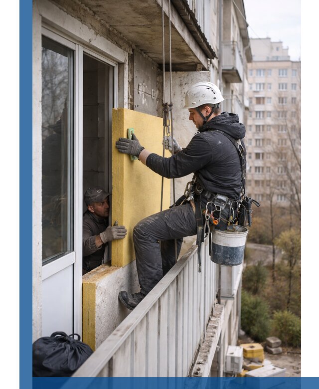 Профессиональное утепление балкона снаружи в Анжере-Судженске под ключ