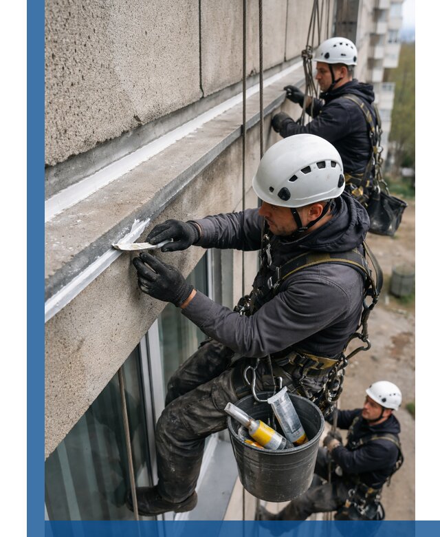 Герметизация примыкания балкона в Анжере-Судженске под ключ с гарантией