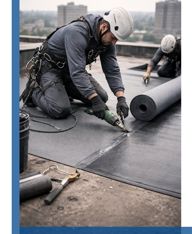 Ремонт мягкой кровли в Анжере-Судженске с выездом промальпинистов