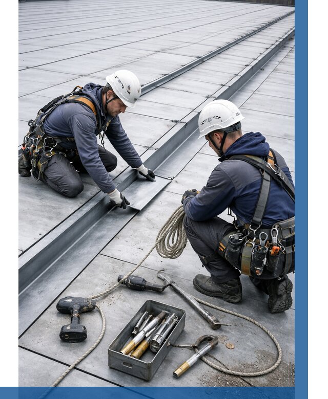 Ремонт фальцевой кровли в Анжере-Судженске от 718 р. | ВЫСОТНИК-Нжр