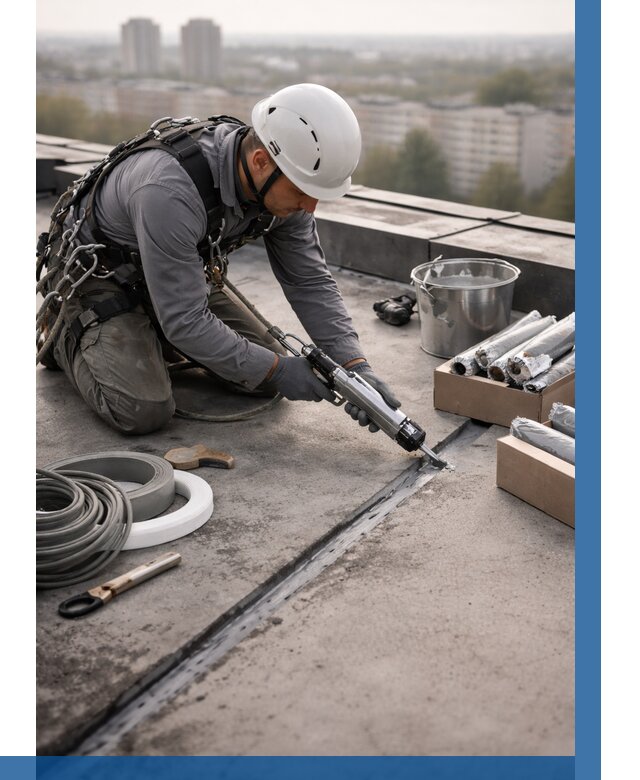 Герметизация швов кровли в Анжере-Судженске от 462 р./м2 | ВЫСОТНИК-Нжр