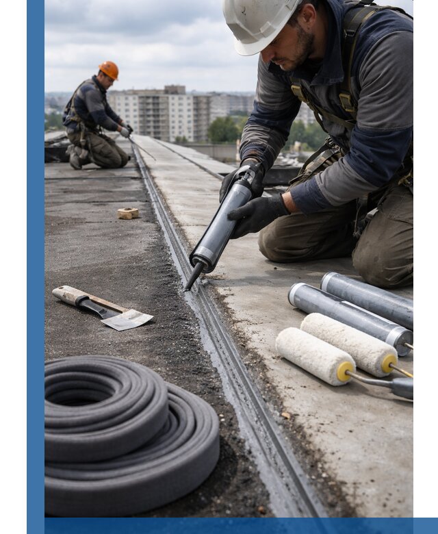 Герметизация швов кровли в Анжере-Судженске с гарантией герметичности