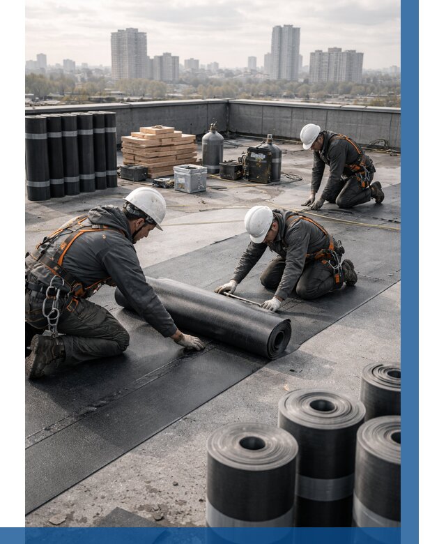 Монтаж мягкой кровли под ключ в Анжере-Судженске от 462 р. | ВЫСОТНИК-Нжр