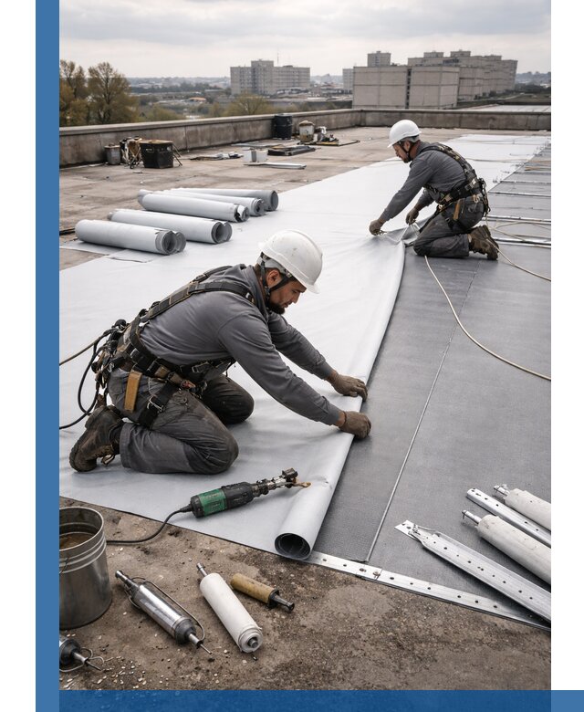 Монтаж мембранной кровли в Анжере-Судженске для промышленных зданий