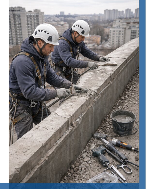 Ремонт парапета на кровле в Анжере-Судженске от 1539 р. | ВЫСОТНИК-Нжр