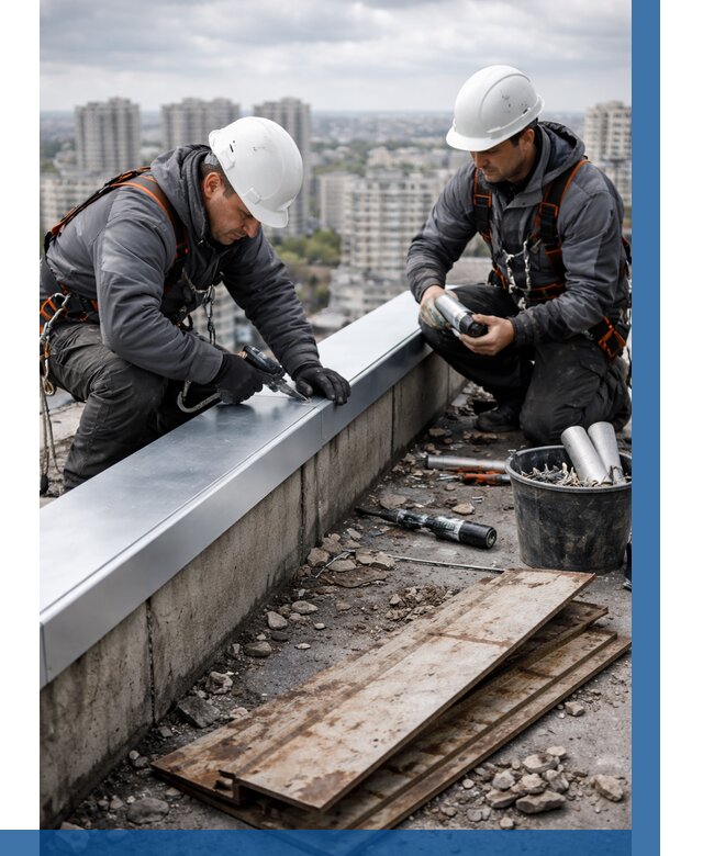 Замена парапетных крышек под ключ в Анжере-Судженске от 1231 р. | ВЫСОТНИК-Нжр