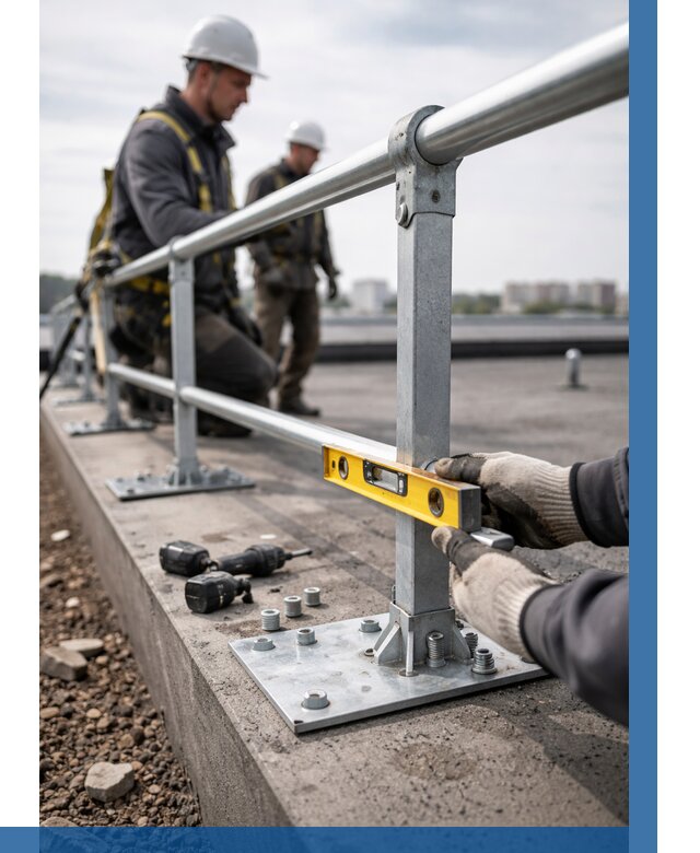 Монтаж кровельного ограждения в Анжере-Судженске от 1231 р. | ВЫСОТНИК-Нжр