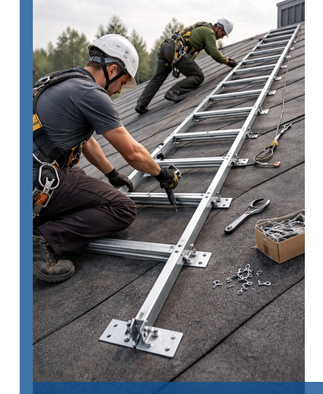 Профессиональный монтаж кровельной лестницы в Анжере-Судженске под ключ