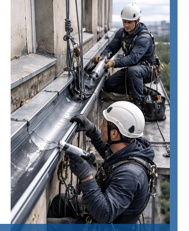 Ремонт водосточных желобов в Анжере-Судженске от 6667 р. | ВЫСОТНИК-Нжр