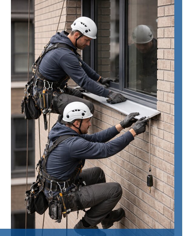 Монтаж оконных отливов под ключ в Анжере-Судженске от 3590 р. | ВЫСОТНИК-Нжр