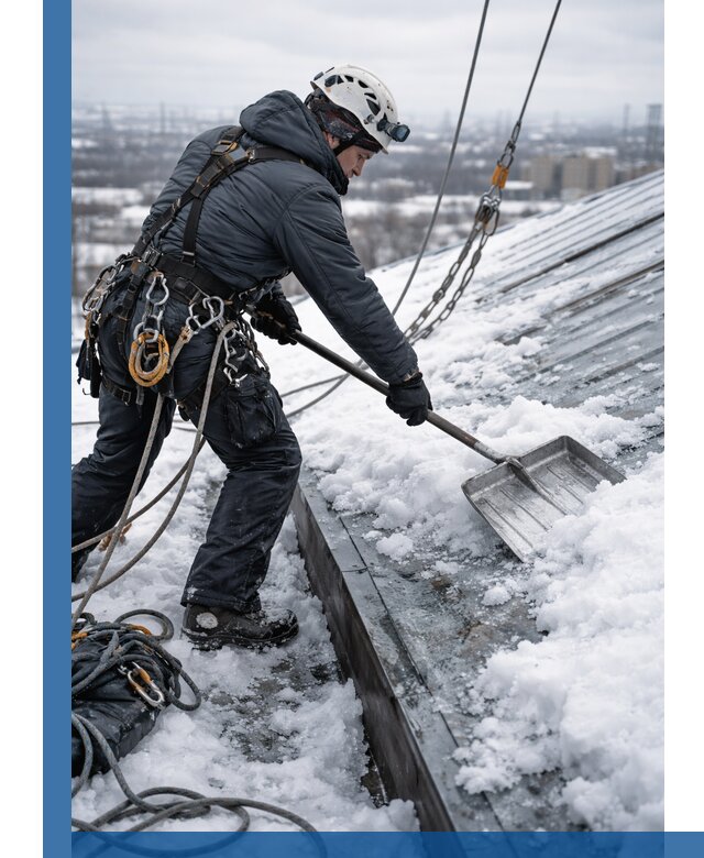 Профессиональная очистка кровли от снега и наледи в Анжере-Судженске