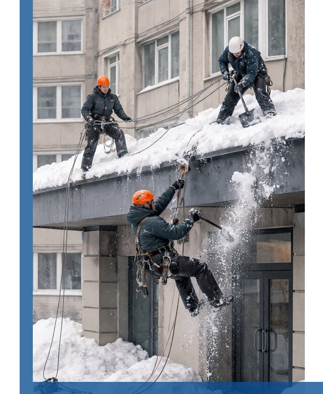 Безопасная очистка навесов от снега в Анжере-Судженске круглогодично