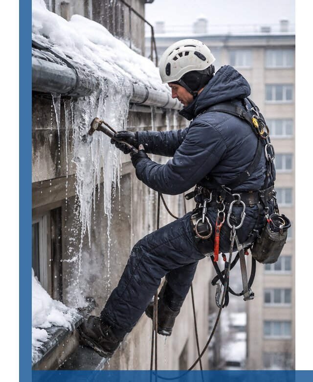 Удаление наледи и чистка водостоков в Анжере-Судженске оперативно и безопасно