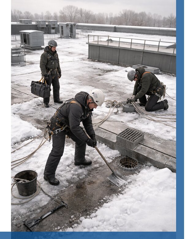 Абонентское обслуживание кровли зимой в Анжере-Судженске от 8206 р. | ВЫСОТНИК-Нжр