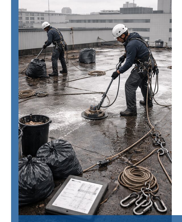 Плановая очистка кровли по графику в Анжере-Судженске для безопасности