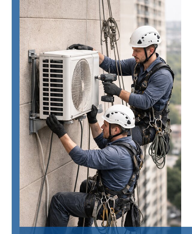 Монтаж внешнего блока кондиционера в Анжере-Судженске установка и крепление