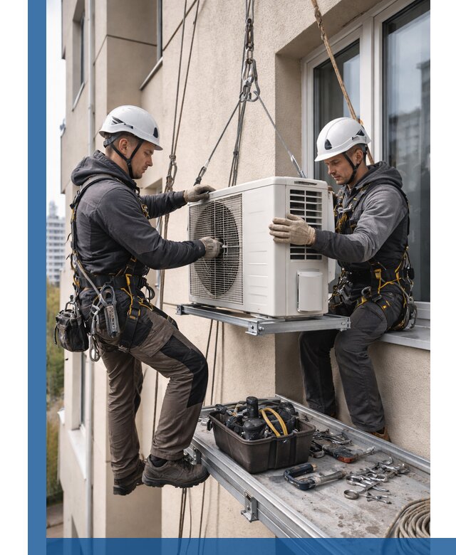 Перенос внешнего блока кондиционера в Анжере-Судженске с монтажом и крепежом