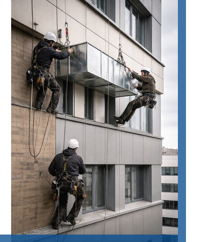 Монтаж воздуховодов на фасаде в Анжере-Судженске от 1539 р. | ВЫСОТНИК-Нжр