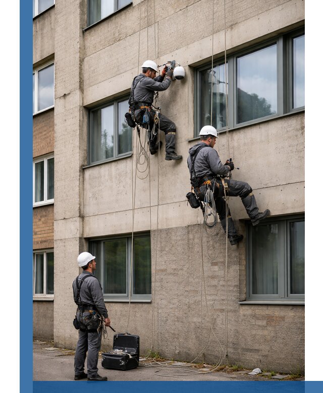 Монтаж фасадных камер видеонаблюдения в Анжере-Судженске под ключ