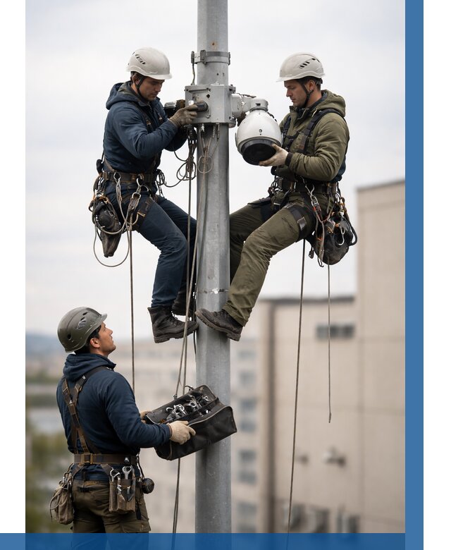 Установка видеокамер на мачте в Анжере-Судженске от 8718 р. | ВЫСОТНИК-Нжр