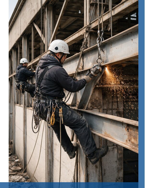 Демонтаж металлоконструкций на высоте в Анжере-Судженске от 6667р. |ВЫСОТНИК-Нжр